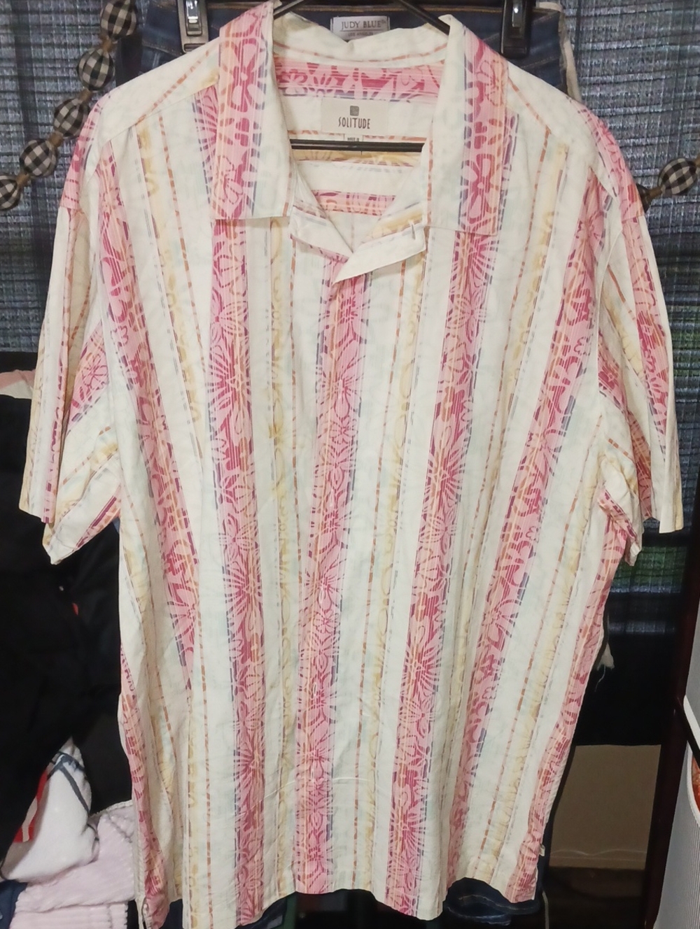 Men's Pink & White Striped Camp-Collar Polo Shirt by Couture